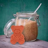 Brown Sugar Bear with a glass sugar jar